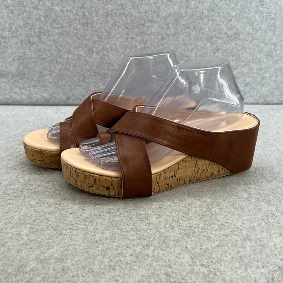 ROSY Platform Wedge Heel-Toe Wrap-Sandal - Brown -Women Size 8 *NEW - Picture 8 of 11